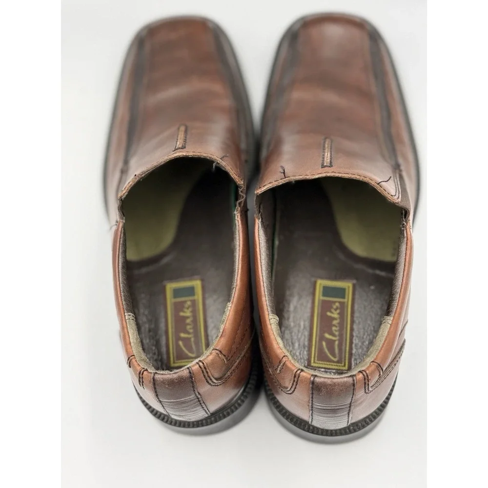 Clarks Escalade Step Leather Loafer Dress Shoe Men's Size 9M Brown 78872 Classic